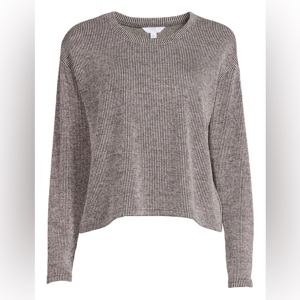 Gray Ribbed Knit Sweater